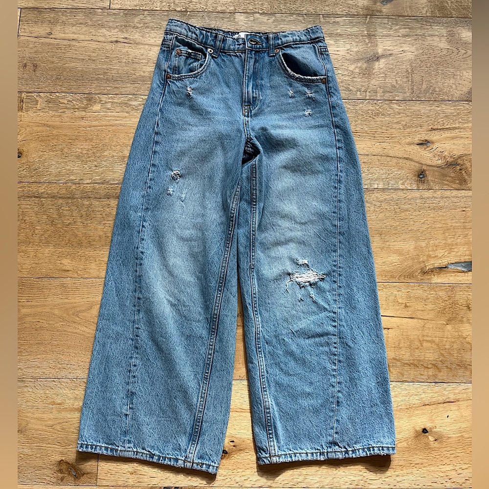 Kids Blue High Rise Jeans - Zara